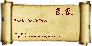 Bock Beáta névjegykártya