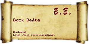 Bock Beáta névjegykártya