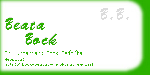 beata bock business card